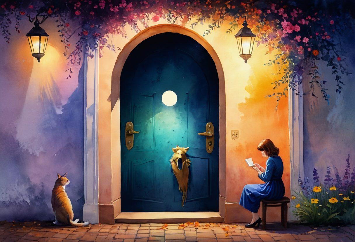 A whimsical, artistic depiction of a curious individual peering through a vintage keyhole, capturing a seductive, colorful scene on the other side. Soft, dreamy lights enhance the intimacy of the moment, with hints of nature and playful silhouettes. The overall vibe is playful yet mysterious, inviting viewers to explore deeper. watercolors. vibrant colors. soft focus.
